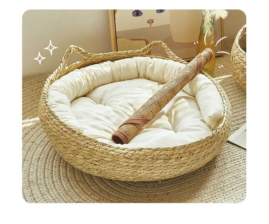 Calming Plush Cat Bed – Warm & Cozy Nest for Deep Sleep