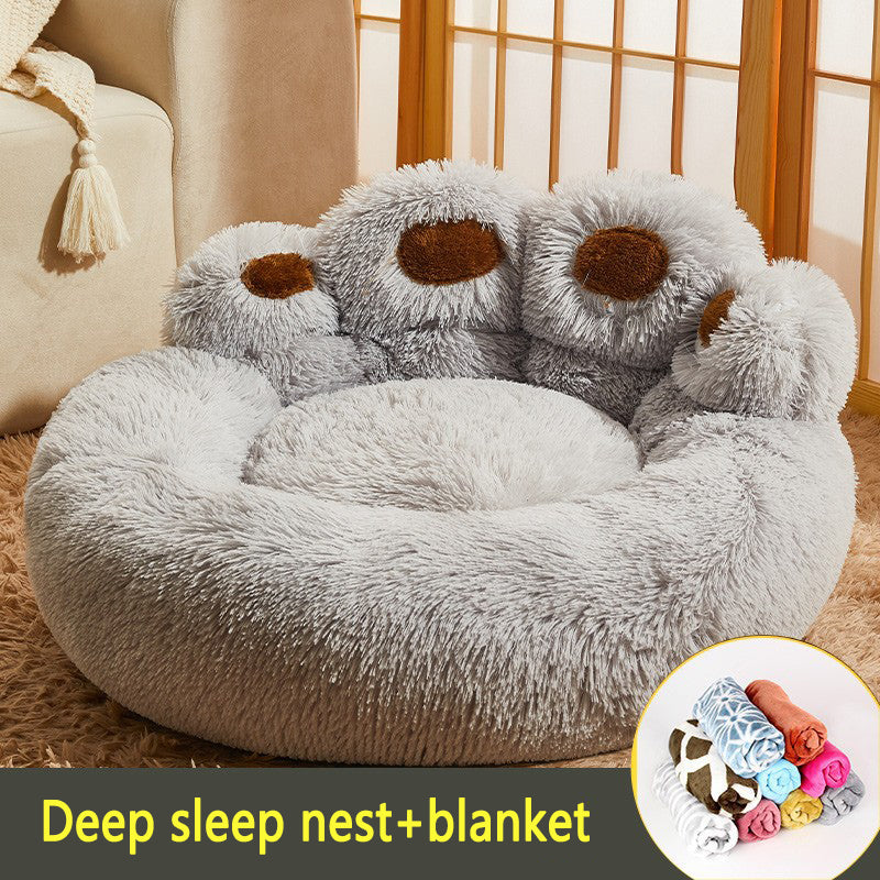 Plush Dog Bed — Washable Nest for Small Dogs & Cats